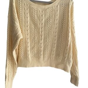 Hollister Light Cream Knit Sweater